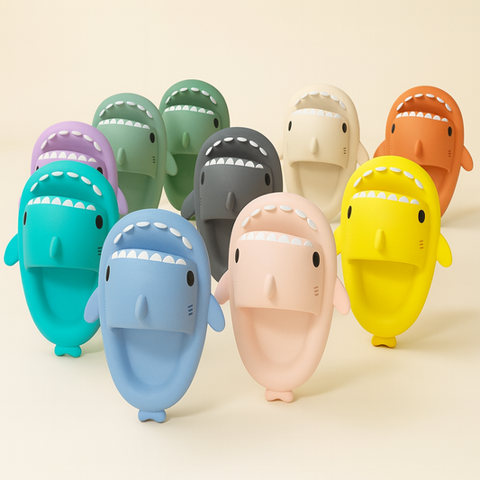 Adult's Slippers Indoor Outdoor Funny Shark Cartoon